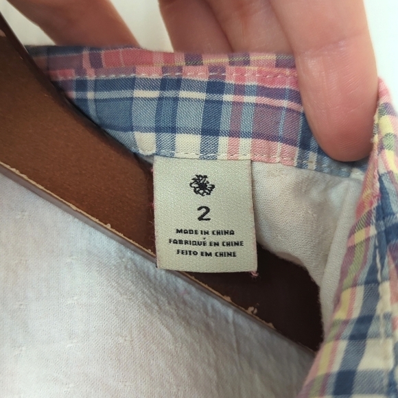 Maison Scotch Pastel Plaid Ombre Long Sleeve Button Down Shirt Blue Pink 2 - Picture 5 of 13